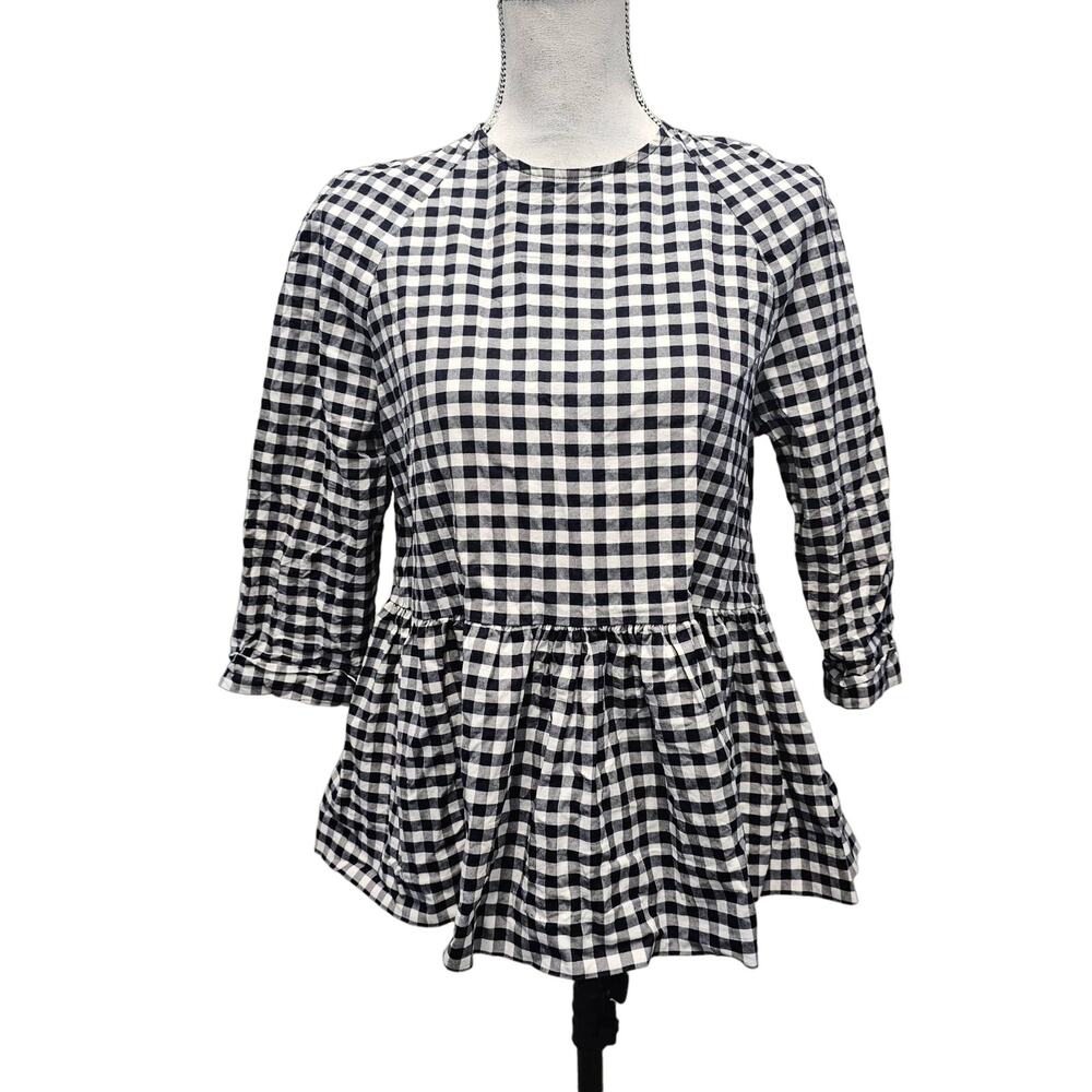 Victoria Beckham For Target Gingham Peplum Top Size XS